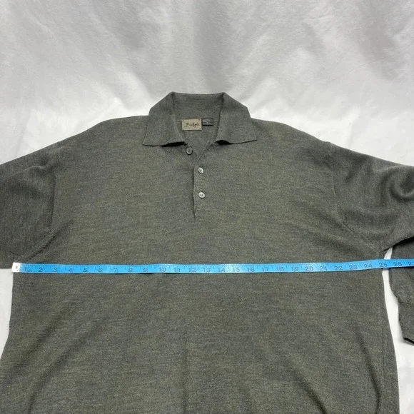 Bridges Men's 100% Fine Merino Wool Long Sleeve Henley Green Size XL - Picture 7 of 8